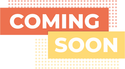 Coming soon circle dot with orange and yellow background